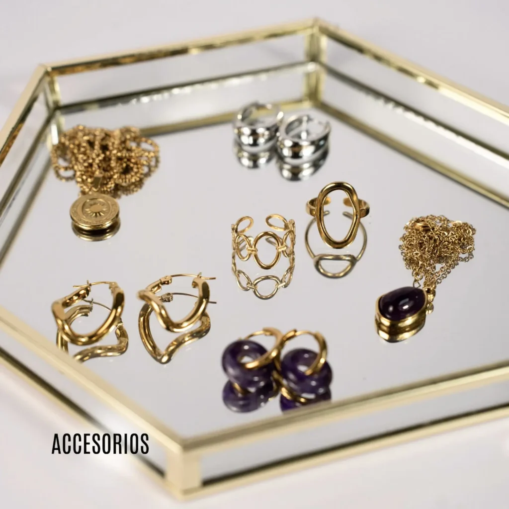 Accesorios de acero inoxidable, resistentes al agua, doradas, plateadas, piedras semipreciosas y naturales