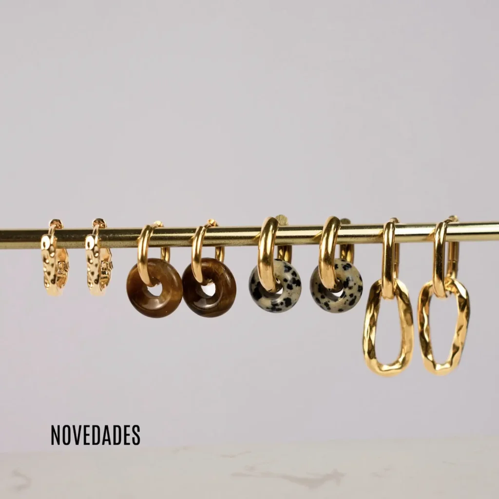 Colección de joyas de acero inoxidable, resistentes al agua, doradas, plateadas, con piedras semipreciosas o naturales, novedades de temporada.